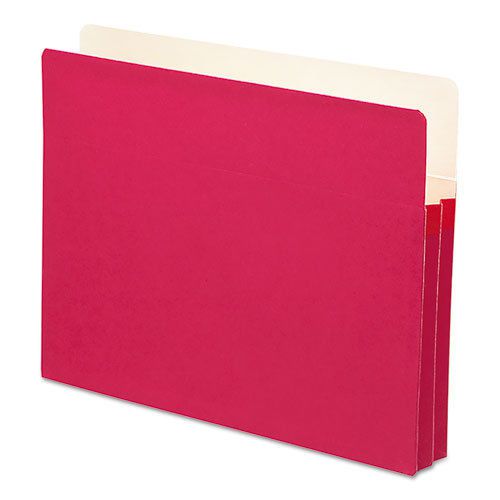 1 3/4 Inch Accordion Expansion Colored File Pocket, Straight Tab, Letter, Red