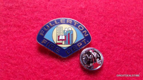 Fullerton ca,fire dept badge,fireman mini metal shirt lapel pin,firefighter gear for sale