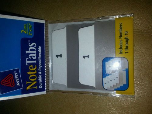 Avery NoteTabs Traditional Preprinted Index Tab #1630 2 Sets 1 - 10