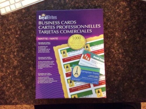 1000 CT ROYAL BRITES BUSINESS CARDS MATTE FINISH CARDS INKJET BOTH SIDES