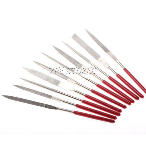 10 in 1 Red Handle Diamond Needle File Set Tool 100mm