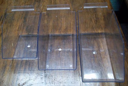 Dump Bins For Slatwall Clear Set of 3 Plastic Slat Wall Display