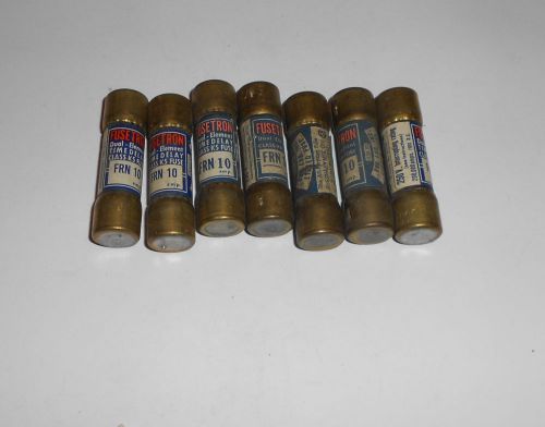 Lot of 7 - Bussmann Buss Fusetron FRN-10 Dual-Element Time-Delay Fuse FRN10