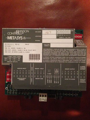 JOHNSON CONTROLS METASYS AS-VAV111-1 VOLUME CONTROLLER