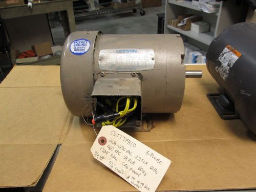 Leeson C6T17FB1D Electric Motor 208-230/460VAC 2.8/1.4A 3/4HP 1725RPM C56 Frame