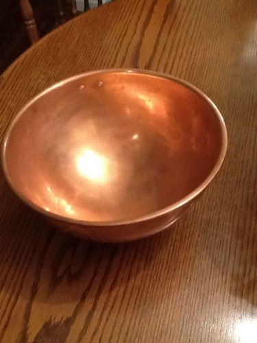 Chef&#039;s big heavy duty copper whisking mixing bowl 12 &#034; for sale