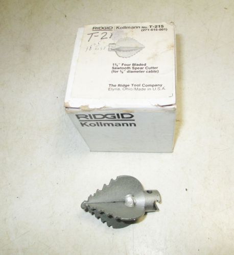 New Ridgid Kollmann 63055  T-215 4 Blade SawTooth Spear Cutter-1 3/4 -5/8&#034; Cable