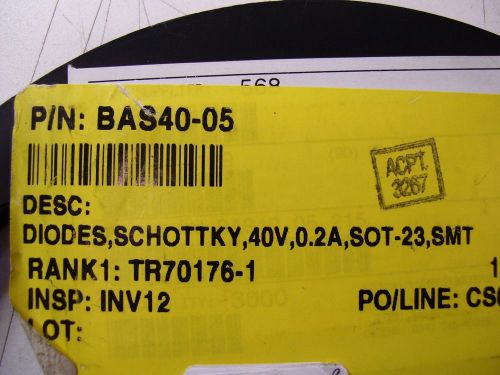 NXP Semiconductor BAS40-05, Rectifier Diode Schottky 40V,0.2A (310 pieces)