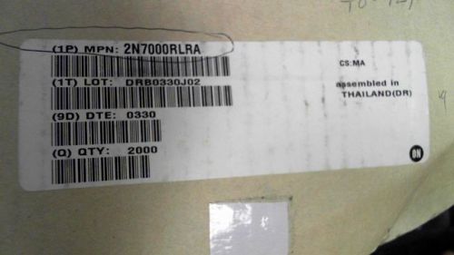 110-pcs fet/mosfet n-channel 60v 200ma on semi 2n7000rlra 2n7000 for sale