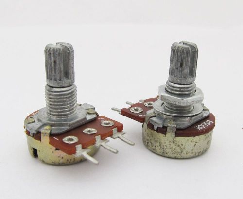 B Type Taper 10K Dual Stereo Potentiometer Pots Shaft 3 pin/ Feet 15mm 1pc