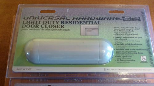 NEW Universal Hardware Light Duty Residential Door Closer, White MPN: UH 4011