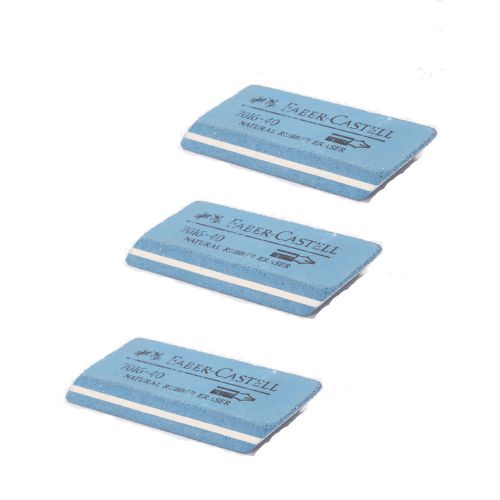 3PCS Convenient Practical Art Office Supplies Eraser Blue Study Set