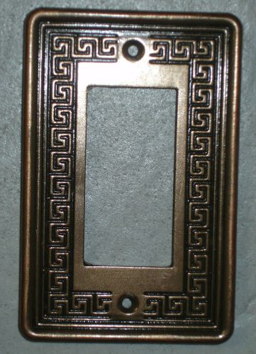 ALLEN &amp; ROTH ANTIQUE-GOLD GREEK KEY SINGLE (1) ROCKER WALL PLATE