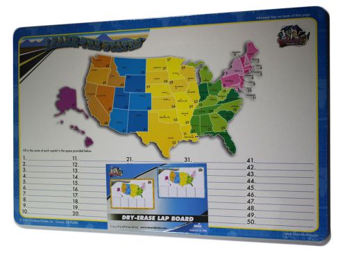 Dry Erase Lap Board Learn the States Capitals United States Map 11X17