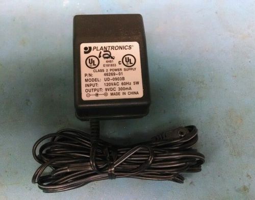 Genuine Plantronics UD-0903B AC Adapter Power Supply 9V 300mA 46269-01