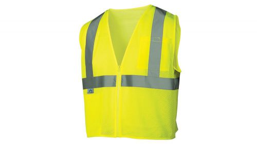 Pyramex RVZ2110 Class 2 Mesh Safety Vest Lime Reflective Tape Zipper Extra Large