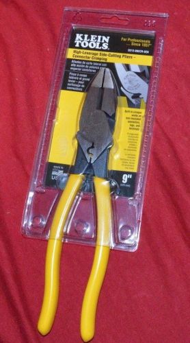 Klein Tools 9-1/4&#034; High Leverage Side Cutt Pliers With Crimp Die- D213-9NECR-SEN