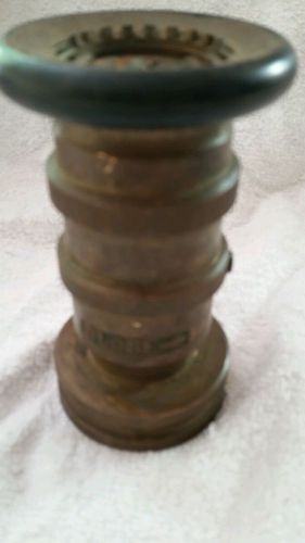 Heavy vintage 1.5&#034; solid brass fire hose water  nozzle - used / old antique for sale