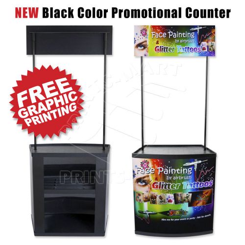 Store counter promotional demo counter kiosk pop up display booth banner stand for sale