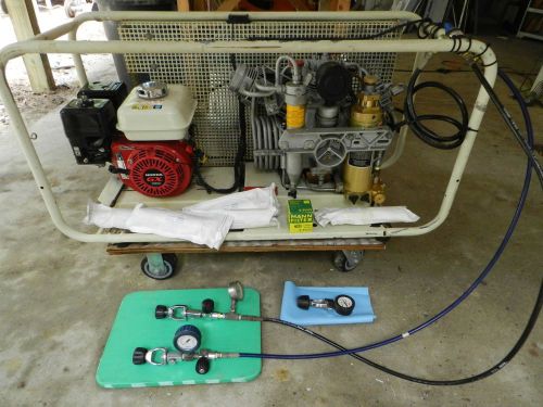 Bauer Scuba Air Compressor Honda Gas 7+ CFM 2 Fill Whip Yoke