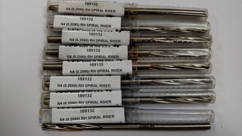 Lot of 8 - #4 (.2090 Dia) Right Hand Spiral Flute HSS Reamer NIB