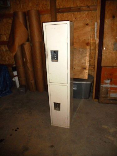 Old Vintage (2) Tier 5&#039; Tall 12&#034; x 12&#034; Metal Locker; School / Gym Locker Storage