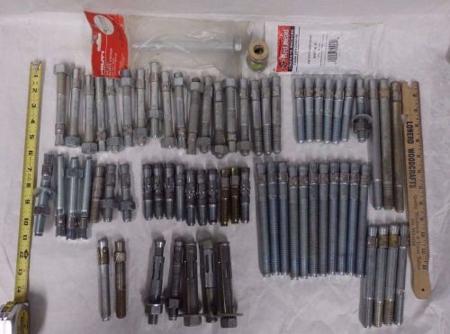 Lot of  69 assorted concrete sleeve wedge anchor - 5/8&#034; by 3 1/2&#034; to 7&#034; for sale