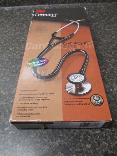 3M LITTMANN CARDIOLOGY III BLACK RAINBOW STETHOSCOPE 3152RBW NEW FREE SHIP