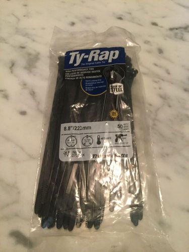 Thomas &amp; Betts Cable Ties 8.8&#034; Ty-Rap Steel Tab Black TY5272MX QTY-50 -NEW-