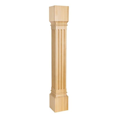 Large fluted traditional wood post -5&#034; x 5&#034; x 35-1/2&#034; for sale