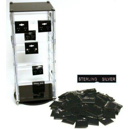 Revolving Rotating Acrylic Earring Display &amp; 100 1 1/2&#034; Cards