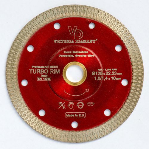 VD Turbo Rim Mesh Diamond Saw Blade Porcelain Granite Hard Tile 5 inch Long Life