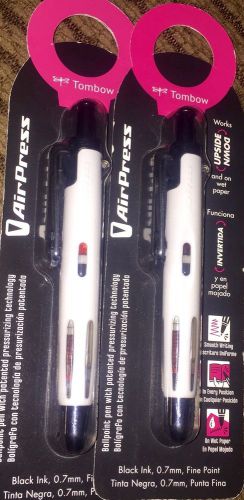 Tombow Air-Press Ink Pen Lot Of 2 New In Package Black Ink Works Upside Down