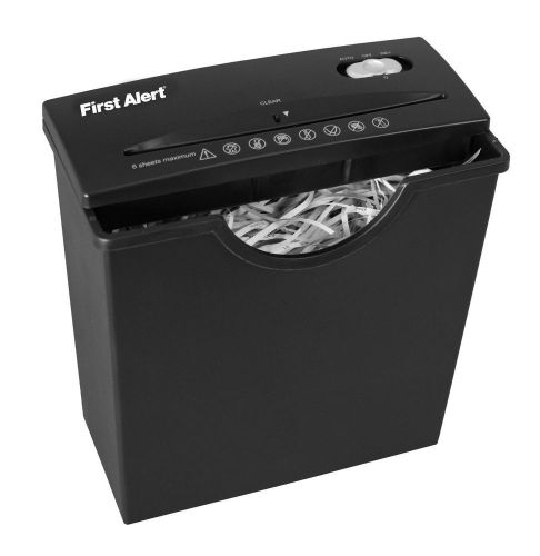 First Alert SS061BF 6-Sheet Strip-Cut Shredder, Black