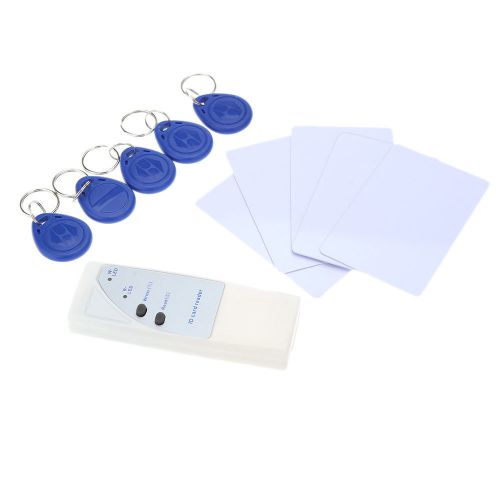 HOT 125KHz RFID ID Card Reader/Writer Copier &amp; 5PCS Writable Cards + 5 Key Fob