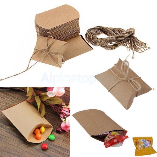 Wholesale 50 Brown Pillow Sweets Candy Boxes Wedding Birthday Party Favor
