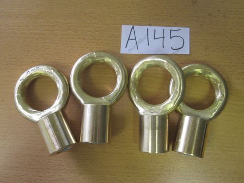 Lot of 4 Gold Heavy Duty Eye Bolts Female Threads 1.4&#034; ID