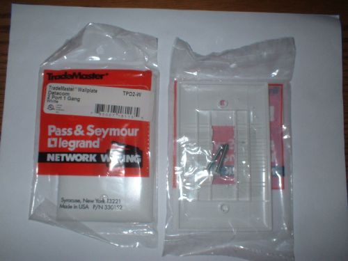 10PCS PASS SEYMOUR TPD2-W DATACOM 2 PORT 1 GANG WALL PLATE WHITE  BOX#6S