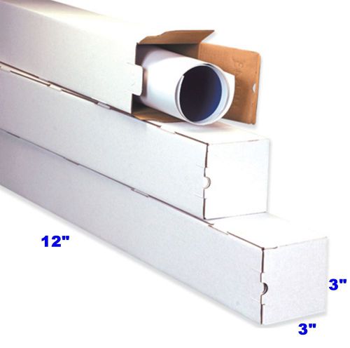 25 Pack 12x3x3 White Corrugated Carton Cardboard Packaging Shipping  Box Boxes