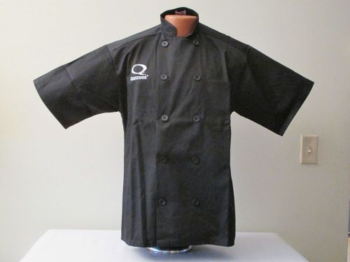 NEW QUIZNOS UNIFORM EMPLOYEE WORK SHIRT BLACK CHEF COAT *TASTE MATTERS* SMALL