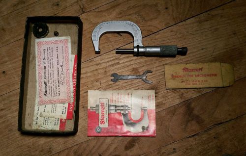 STARRETT No. 2 Micrometer Beautiful Condition! W/ Box and wrench.