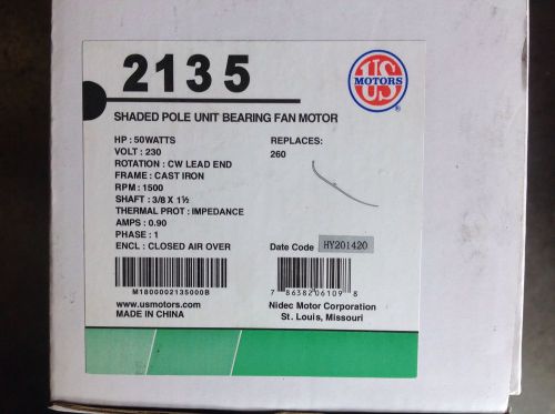 Watt Motor 50 watt 1500 rpm 230 volt cw 3/8 shaft new old stock US Motors