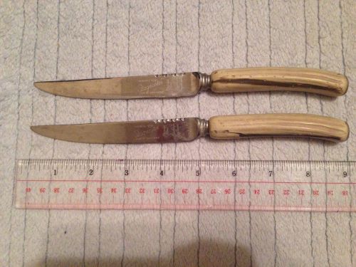 Vintage 2 Matching Steak Knives Stagmaster Craftsman Canada Elk Horn Very Nice