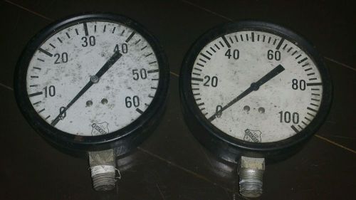 Lot of 2 Vintage ASHCROFT Patent 1850 Pressure Gauge 3.5&#034;