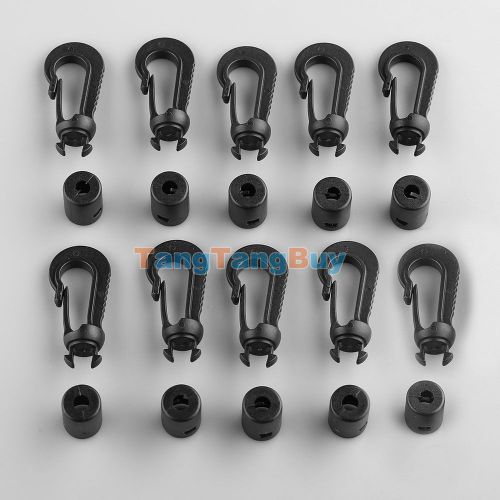 10 x Shock cord Hook Self fit Hook Snap Hook for 3 or 4mm bungee shock cord