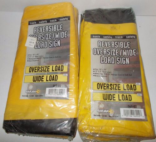 Set of 2 - 18&#034; X 84&#034; Barjan Reversible Oversize / Wide Load Signs