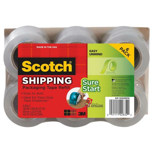 3M Scotch Refill Rolls for DP-1000 Easy Grip Tape Dispenser, 1.88&#034; x 25yds 6 pk