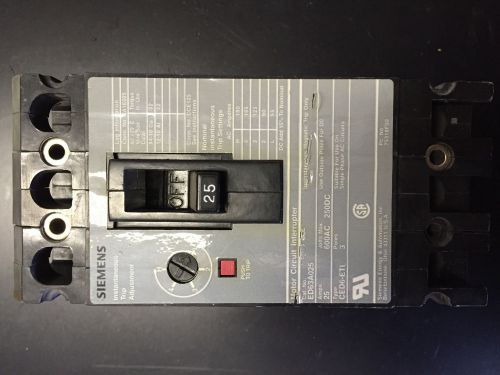 Siemens ITE Circuit Breaker ED63A025  25A/600V/3P