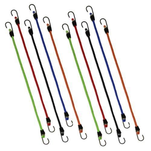 10-Piece Virgin Rubber 12&#034; Mini Bungee Cords