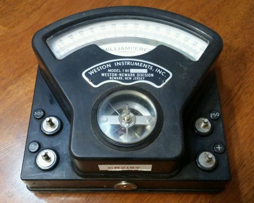 Antique Weston Instruments Direct Current DC Ammeter Model 1 no 66931 -Steampunk